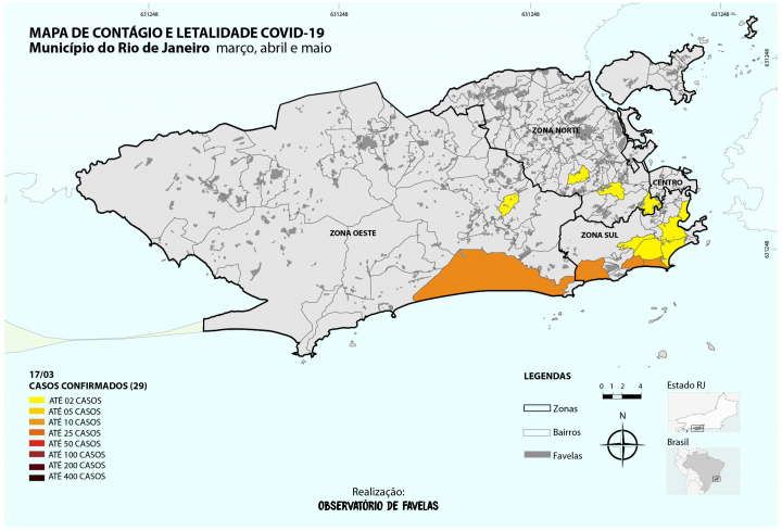 Mapa 1.1 – Disseminação COVID 19 no município do Rio de Janeiro
