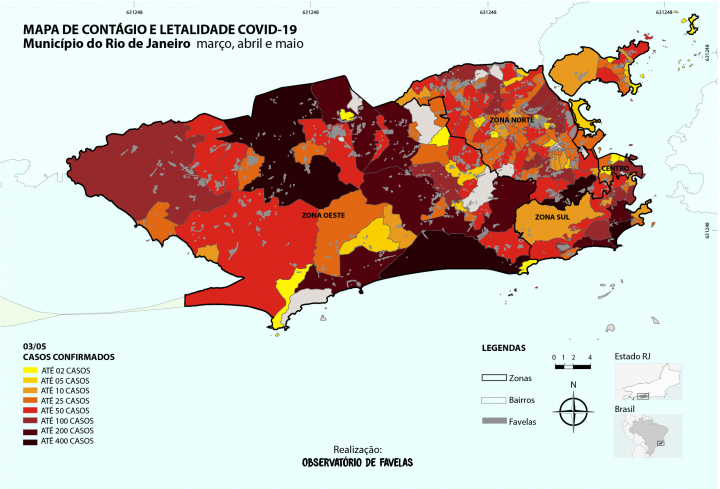 Mapa 1.3 – Disseminação COVID 19 no município do Rio de Janeiro